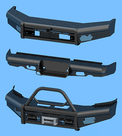 Renders of Tough As Your Truck Bumpers - Baja, Rear Pipe, and Bullnose
